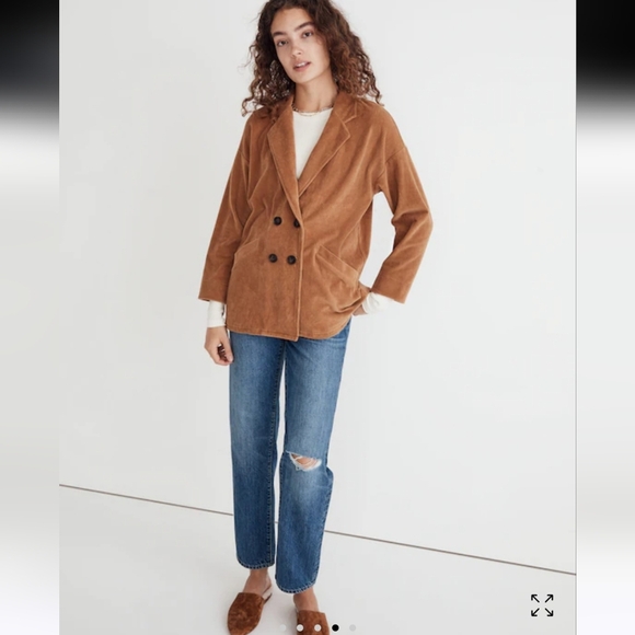 Madewell Knit Corduroy Redford Double-Breasted Blazer Jacket NWOT - Picture 4 of 16